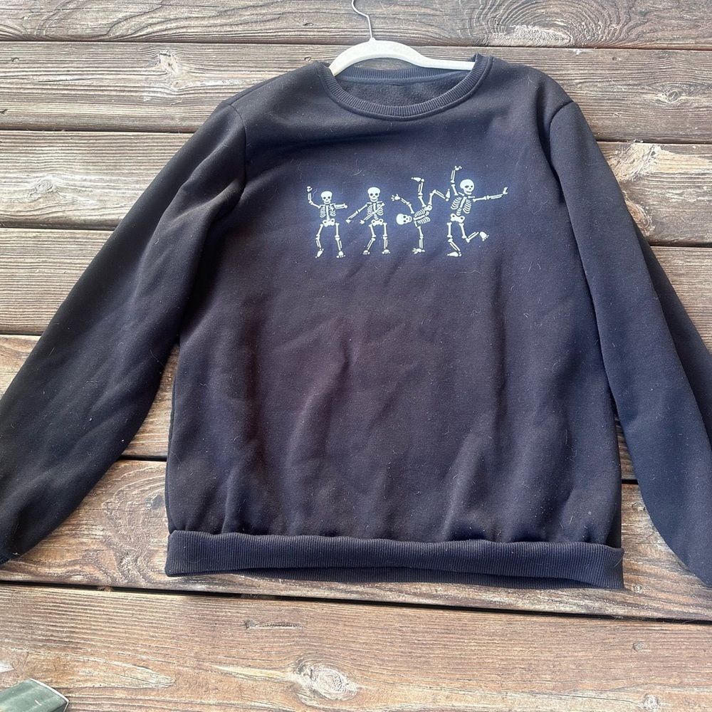 SHEIN Black Skeleton Dance Sweatshirt size XL